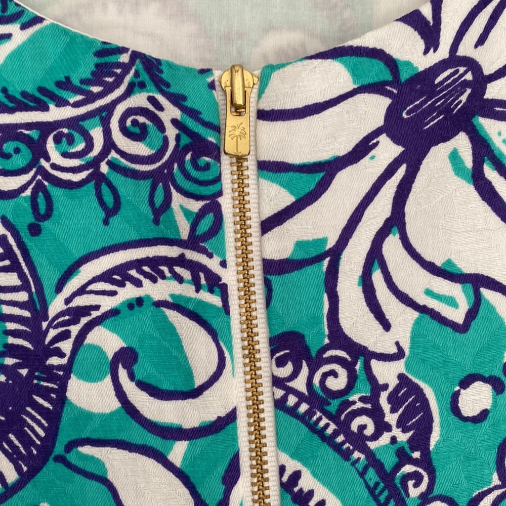 Lilly Pulitzer Shift Dress with Gold tassel trim - Picture 4 of 6